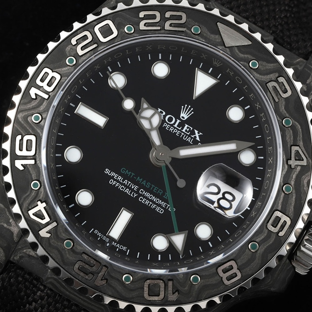 [롤렉스] 롤렉스 GMT-마스터 II DiW (Designa Individual Watches) 커스터마이징 DiW GMT 마스터 II 오아시스 40mm 카본 나일론밴드