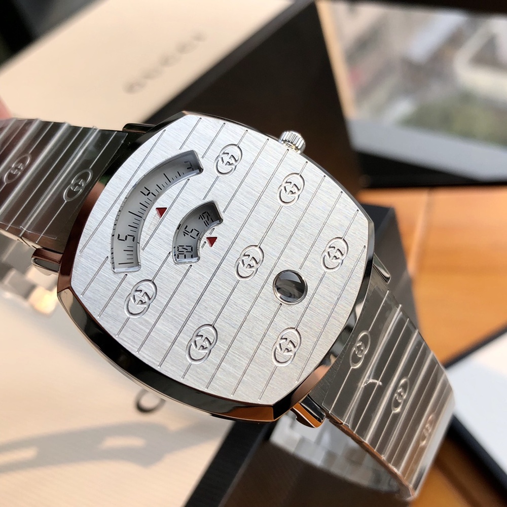 [구찌] GUCCI 구찌 그립 YA157403 Stainless Steel Grip Quartz 35mm