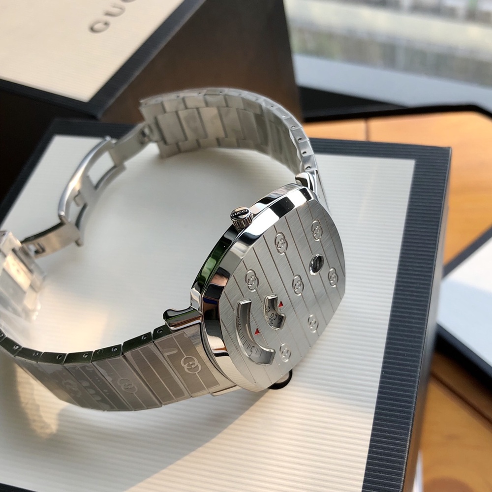 [구찌] GUCCI 구찌 그립 YA157403 Stainless Steel Grip Quartz 35mm