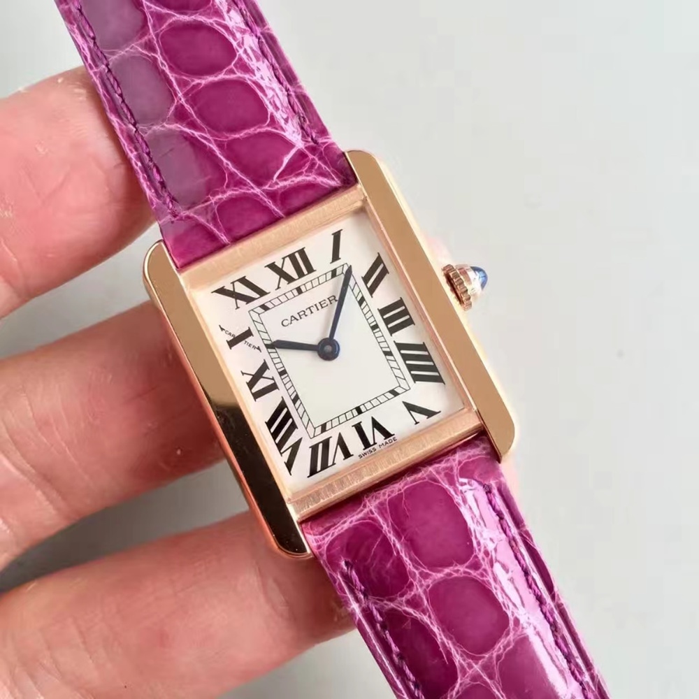 [까르띠에] 악어가죽밴드  탱크 솔로 루이 머스트 까르띠에 Cartier Tank Series 24/27/31mm