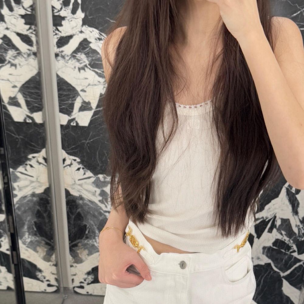 [셀린느] 스몰 로고 자수 레이스 슬리브리스