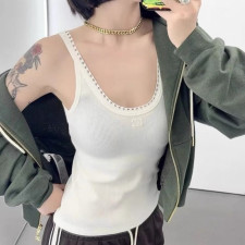 [셀린느] 스몰 로고 자수 레이스 슬리브리스