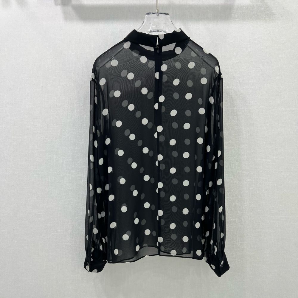 [셀린느] 폴카도트 실크 셔츠