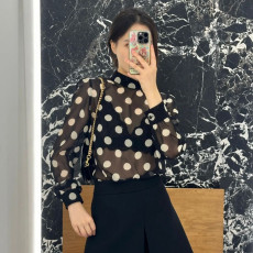 [셀린느] 폴카도트 실크 셔츠