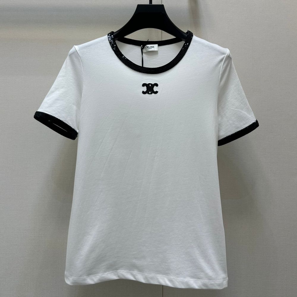 [셀린느] 트리오페 자수 시퀀스 티셔츠