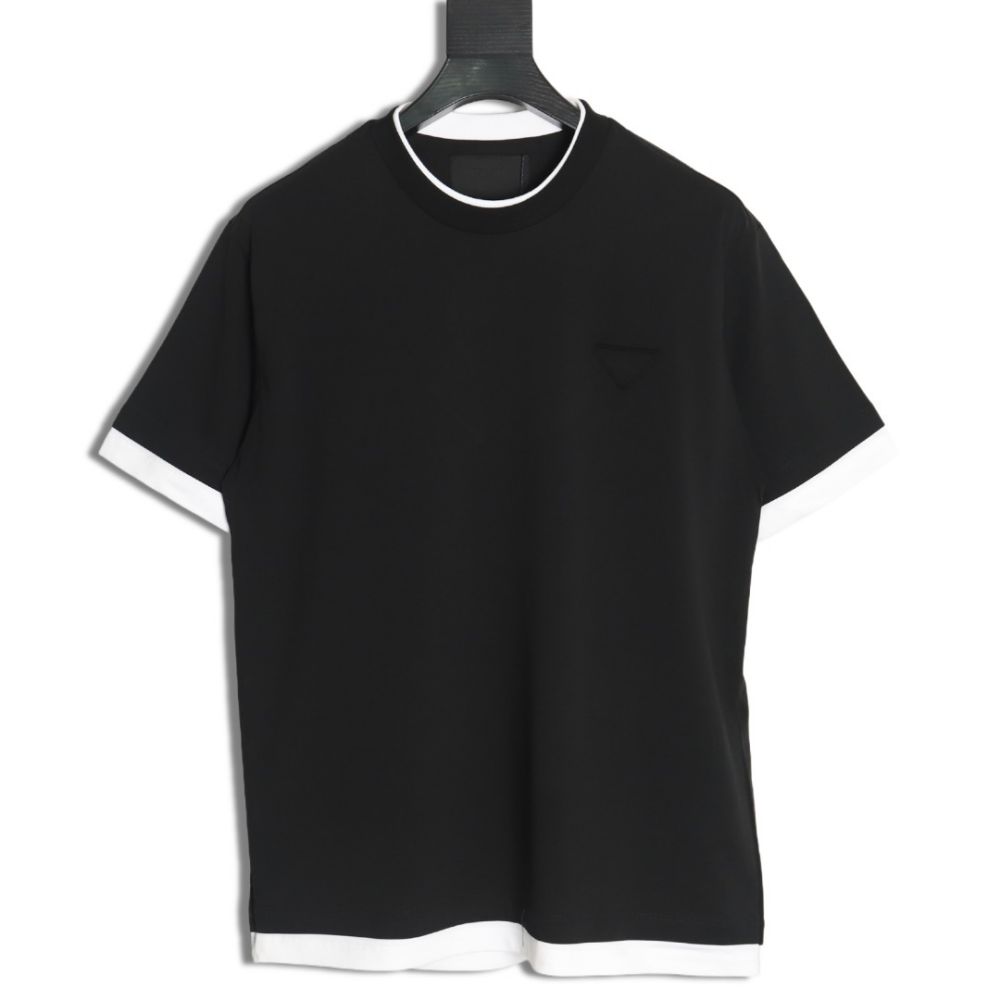 [프라다] PRADA 트라이앵글 페이크 투피스 티셔츠