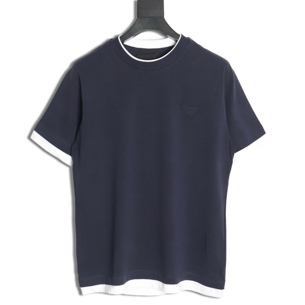 [프라다] PRADA 트라이앵글 페이크 투피스 티셔츠