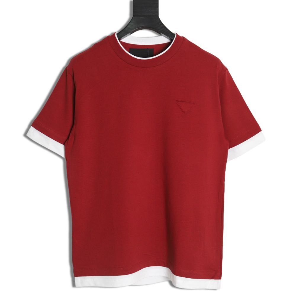 [프라다] PRADA 트라이앵글 페이크 투피스 티셔츠