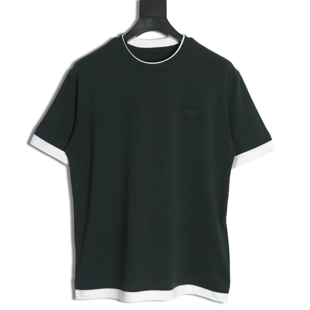 [프라다] PRADA 트라이앵글 페이크 투피스 티셔츠