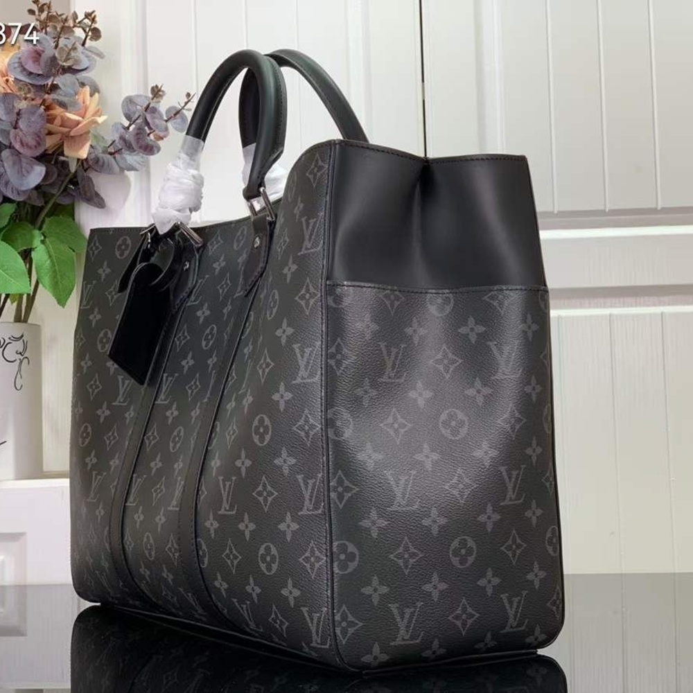 [루이비통] Louis Vuitton Sac Plat 24H Monogram Eclipse Canvas Bag - 루이비통 뉴시즌 모노그램 이클립스 코팅 캔버스 삭플라 24H 토트백 44 x 33 x 18cm 38