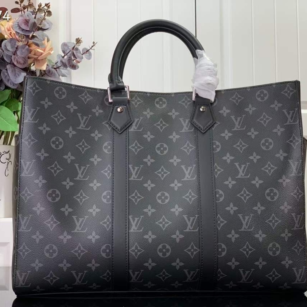 [루이비통] Louis Vuitton Sac Plat 24H Monogram Eclipse Canvas Bag - 루이비통 뉴시즌 모노그램 이클립스 코팅 캔버스 삭플라 24H 토트백 44 x 33 x 18cm 38