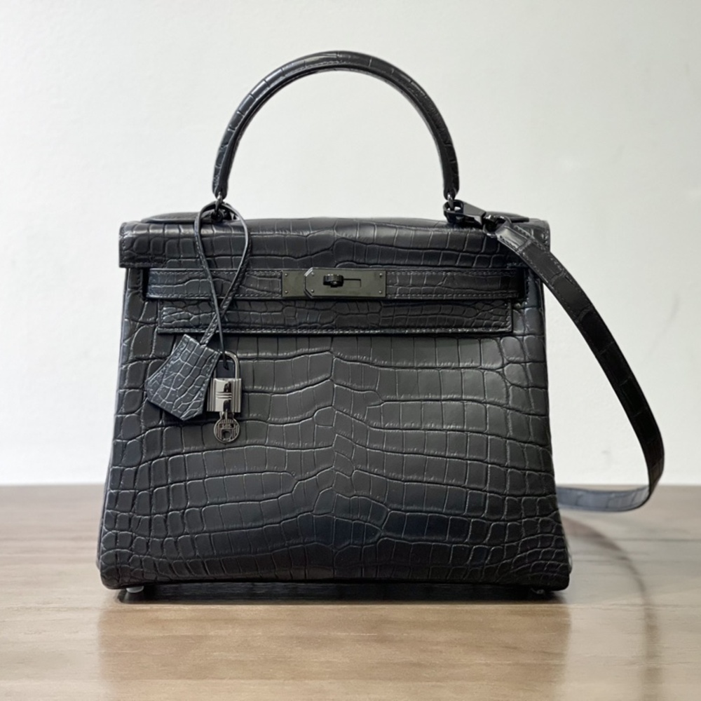 [에르메스] Hermes kelly Bag Alligator – 에르메스 켈리백 28 악어가죽 28 x 22 x 11cm (켈리 20 25 28 32 35) 가격상담