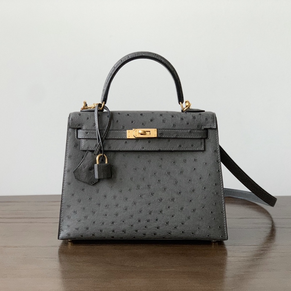 [에르메스] 2칼라 Hermes kelly Bag Ostrich– 에르메스 켈리백 28 오스트리치 28 x 22 x 11cm (켈리 20 25 28 32 35)