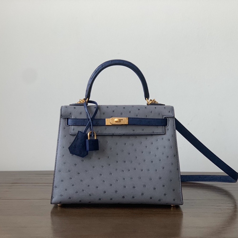 [에르메스] 2칼라 Hermes kelly Bag Ostrich– 에르메스 켈리백 28 오스트리치 28 x 22 x 11cm (켈리 20 25 28 32 35)