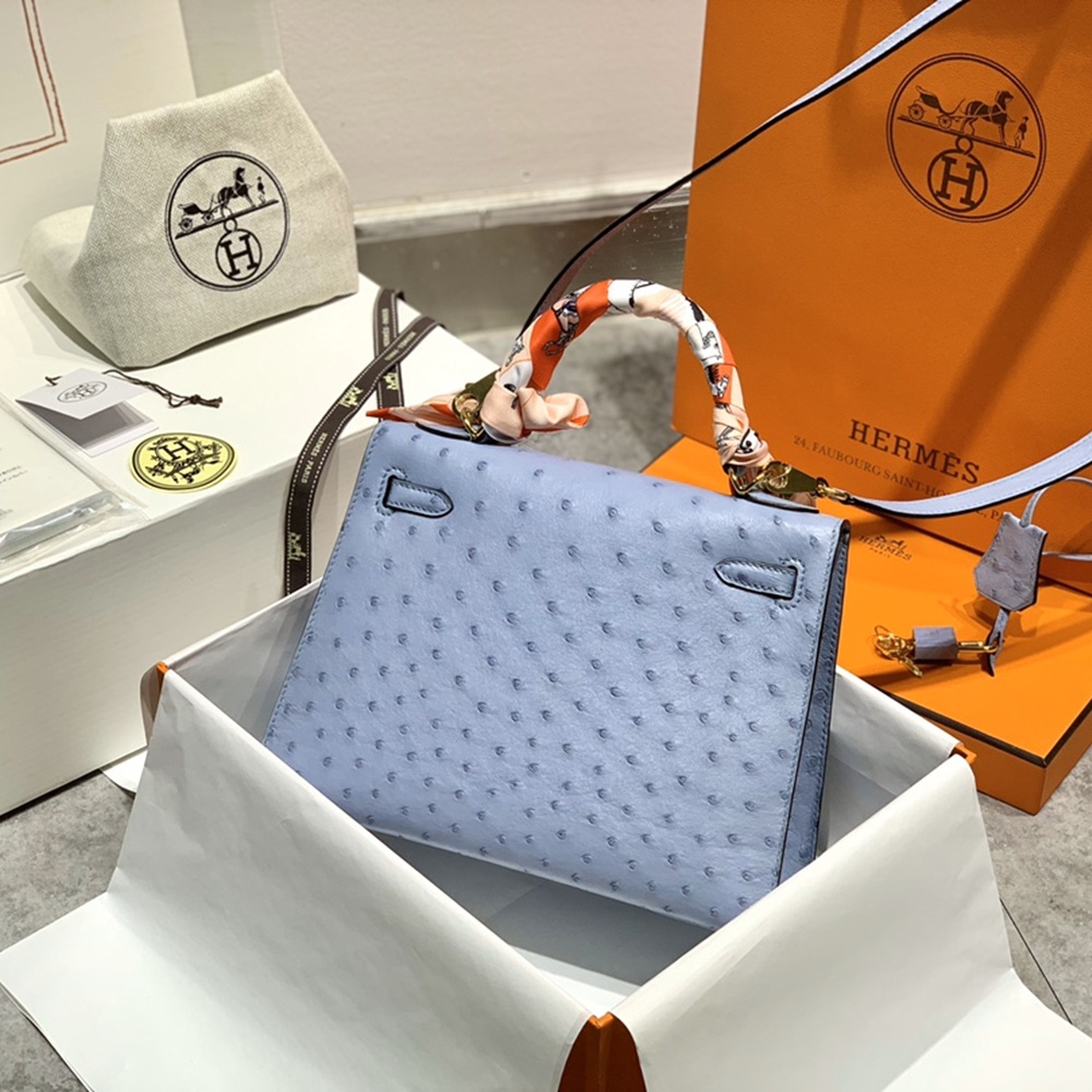 [에르메스] Hermes kelly Bag Ostrich– 에르메스 켈리백 28 오스트리치 28 x 22 x 11cm (켈리 20 25 28 32 35)