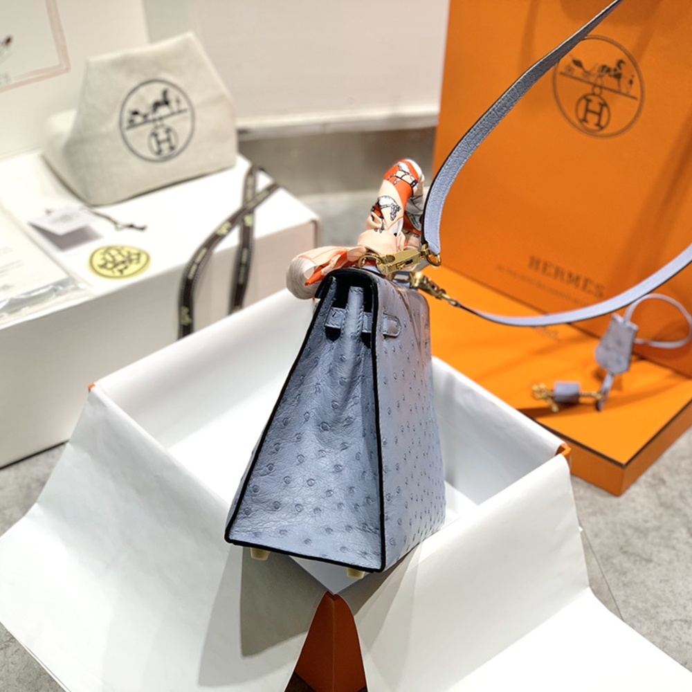 [에르메스] Hermes kelly Bag Ostrich– 에르메스 켈리백 28 오스트리치 28 x 22 x 11cm (켈리 20 25 28 32 35)