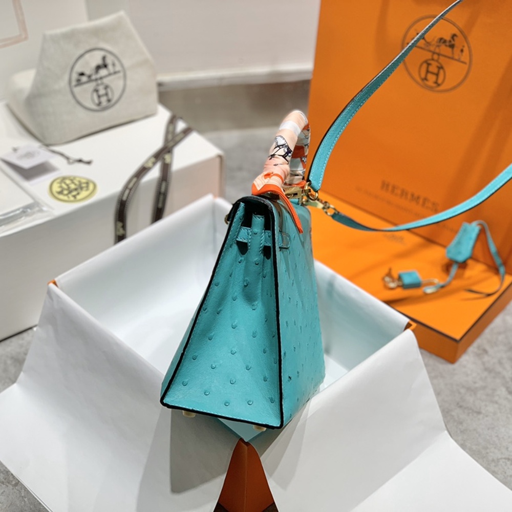 [에르메스] Hermes kelly Bag Ostrich– 에르메스 켈리백 28 오스트리치 28 x 22 x 11cm (켈리 20 25 28 32 35)