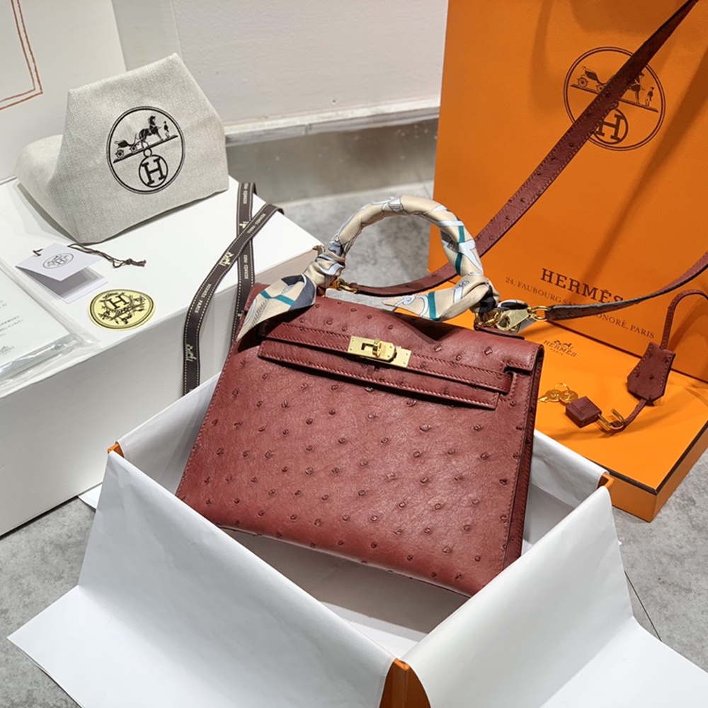 [에르메스] Hermes kelly Bag Ostrich– 에르메스 켈리백 28 오스트리치 28 x 22 x 11cm (켈리 20 25 28 32 35)