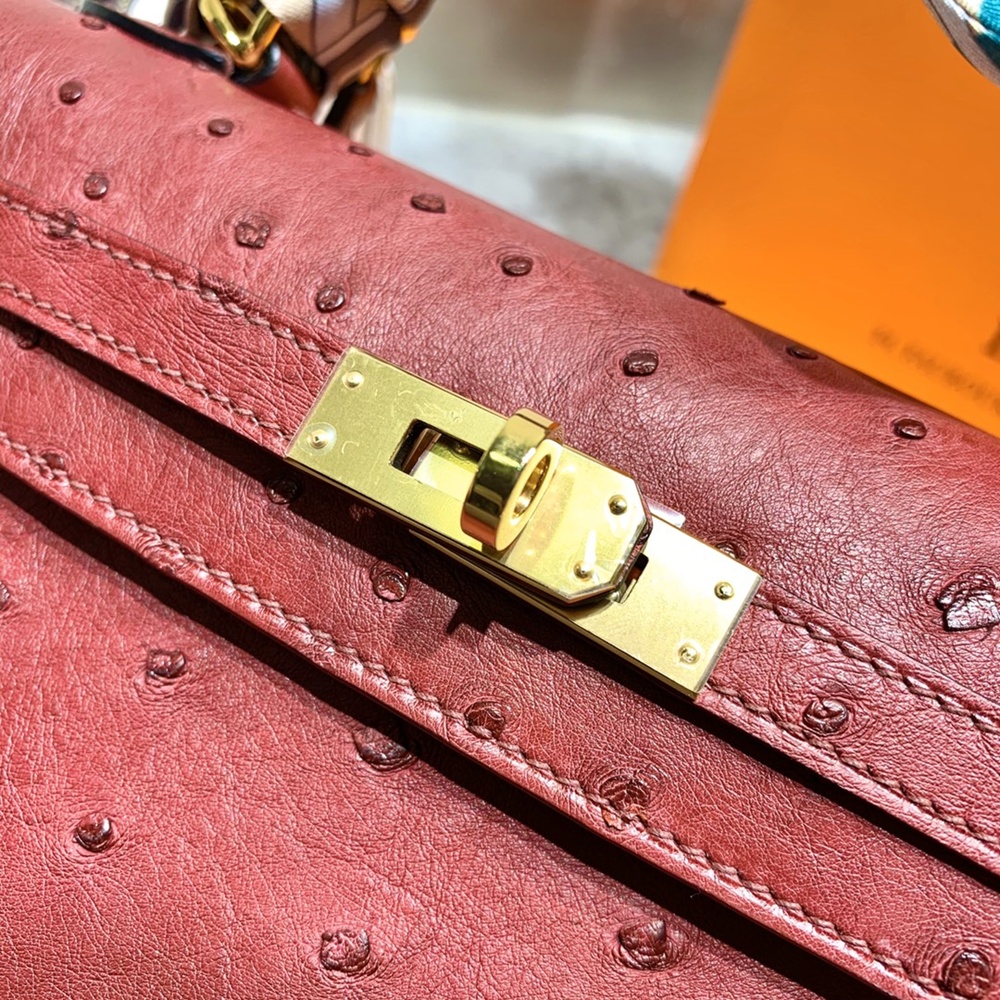 [에르메스] Hermes kelly Bag Ostrich– 에르메스 켈리백 28 오스트리치 28 x 22 x 11cm (켈리 20 25 28 32 35)