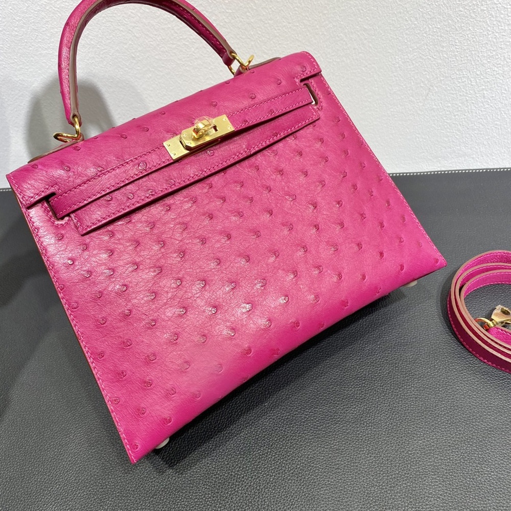 [에르메스] Hermes kelly Bag Ostrich– 에르메스 켈리백 28 오스트리치 28 x 22 x 11cm (켈리 20 25 28 32 35)