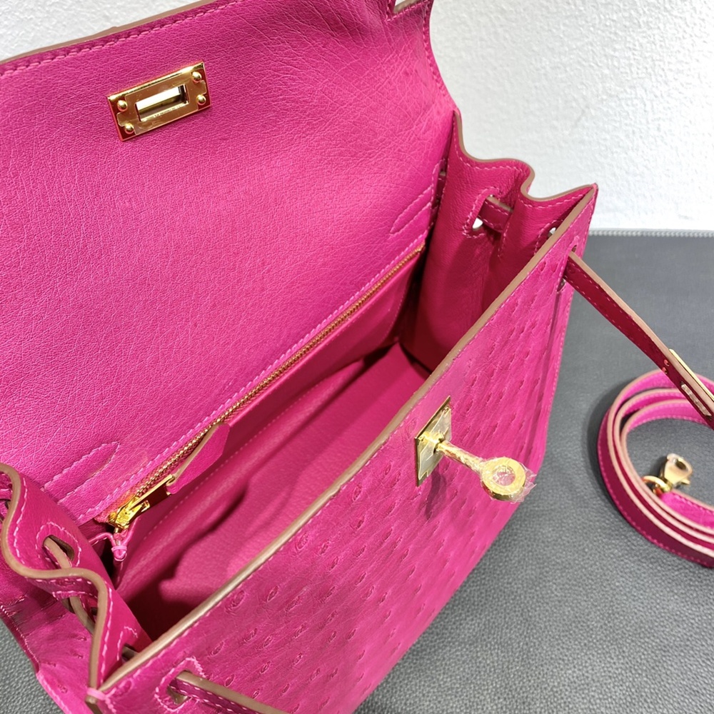 [에르메스] Hermes kelly Bag Ostrich– 에르메스 켈리백 28 오스트리치 28 x 22 x 11cm (켈리 20 25 28 32 35)