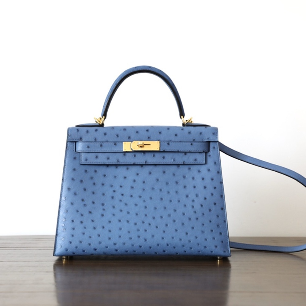 [에르메스] 2칼라 Hermes kelly Bag Ostrich– 에르메스 켈리백 28 오스트리치 28 x 22 x 11cm (켈리 20 25 28 32 35)