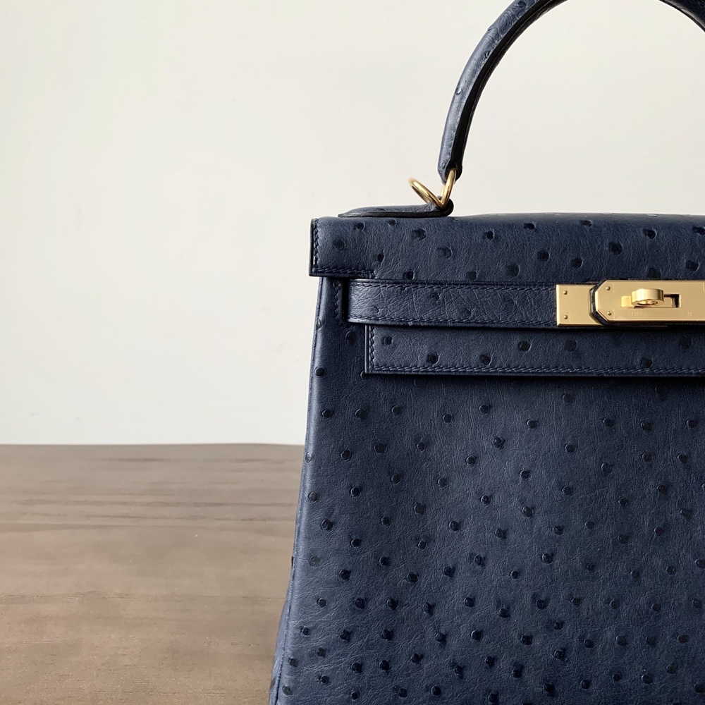 [에르메스] 2칼라 Hermes kelly Bag Ostrich– 에르메스 켈리백 28 오스트리치 28 x 22 x 11cm (켈리 20 25 28 32 35)