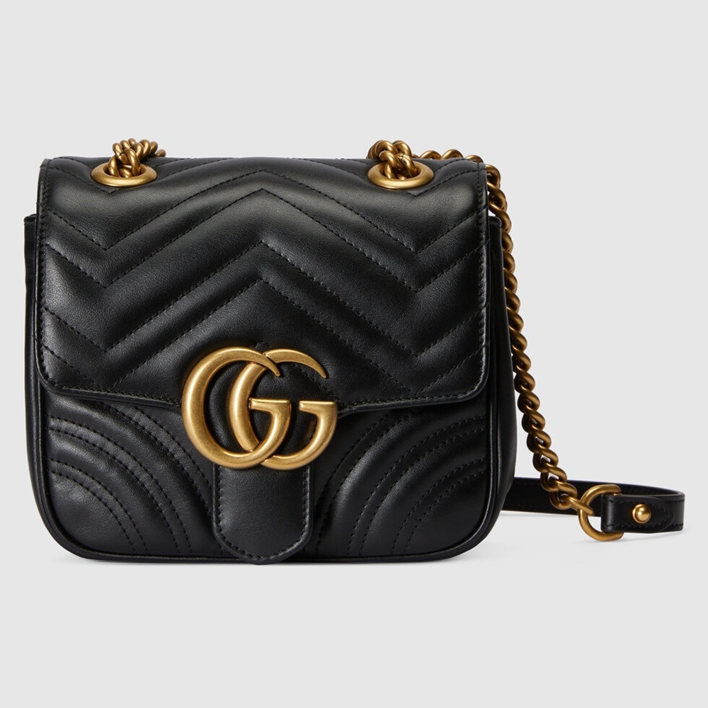 [GUCCI] 구찌 GG 마몽 마틀라세 미니 토트백 ‎가로 18cm 세로 15cm 폭 8cm