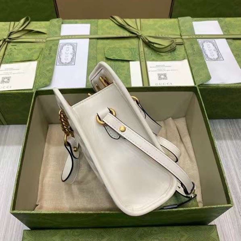 [GUCCI] 구찌 GG 마몽 마틀라세 미니 토트백 ‎가로 18cm 세로 15cm 폭 8cm