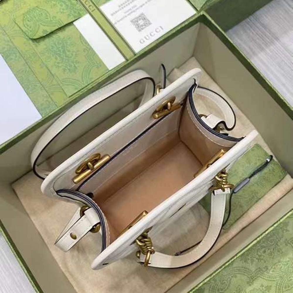 [GUCCI] 구찌 GG 마몽 마틀라세 미니 토트백 ‎가로 18cm 세로 15cm 폭 8cm