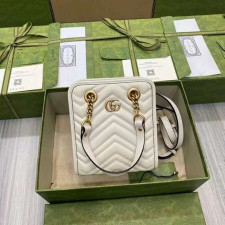 [GUCCI] 구찌 GG 마몽 마틀라세 미니 토트백 ‎가로 18cm 세로 15cm 폭 8cm