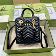 [GUCCI] 구찌 GG 마몽 마틀라세 미니 토트백 ‎가로 18cm 세로 15cm 폭 8cm