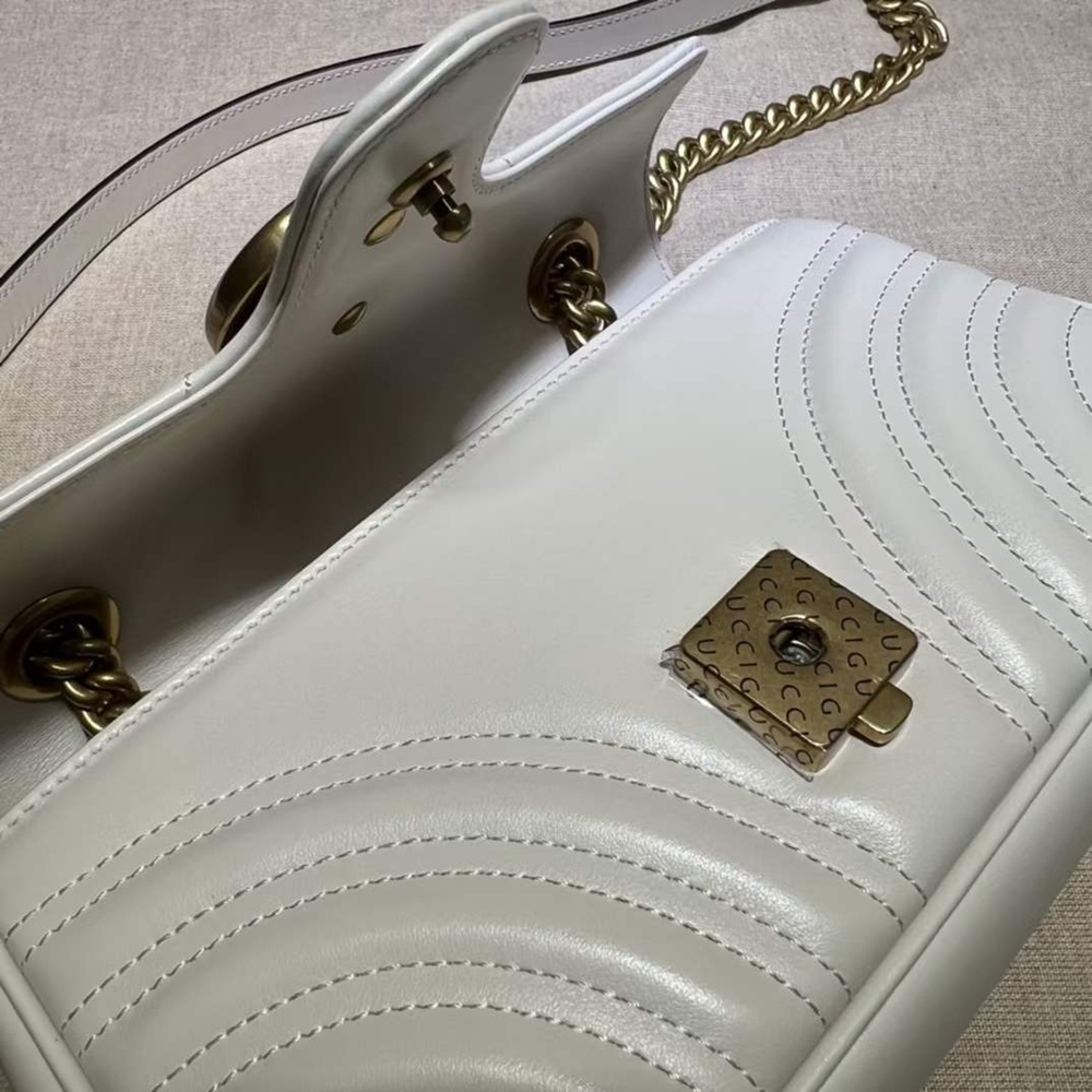 [GUCCI] 구찌 마몽 마틀라세 체인백 - Gucci GG Marmont Matelasse Mini CHAIN SHOULDER BAG 446744 - 23 x 14 x 6cm