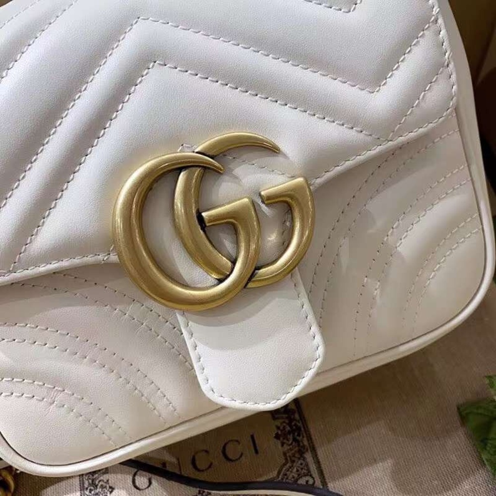 [GUCCI] 구찌 마몽 탑 마틀라세 크로스 백 - GUCCI GG Marmont matelass leather mini bag 18 x 15 x 8cm