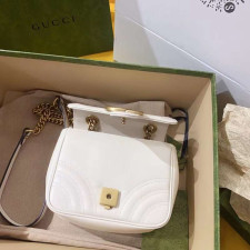 [GUCCI] 구찌 마몽 탑 마틀라세 크로스 백 - GUCCI GG Marmont matelass leather mini bag 18 x 15 x 8cm
