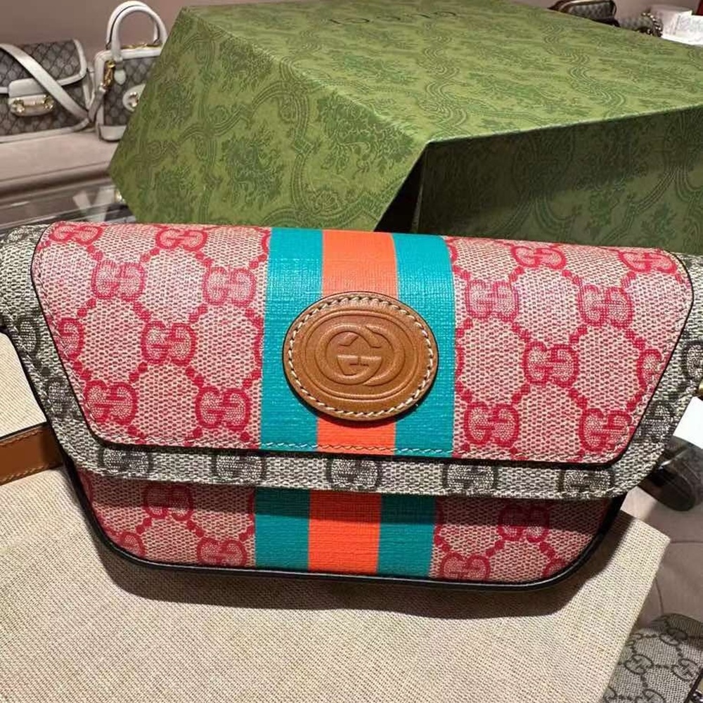 [GUCCI] 구찌 오피디아 미니 모노그램 코팅캔버스 메신저 백 – Gucci Ophidia Mini Monogram Canvas Messenger Bag 18 x 10 x 4