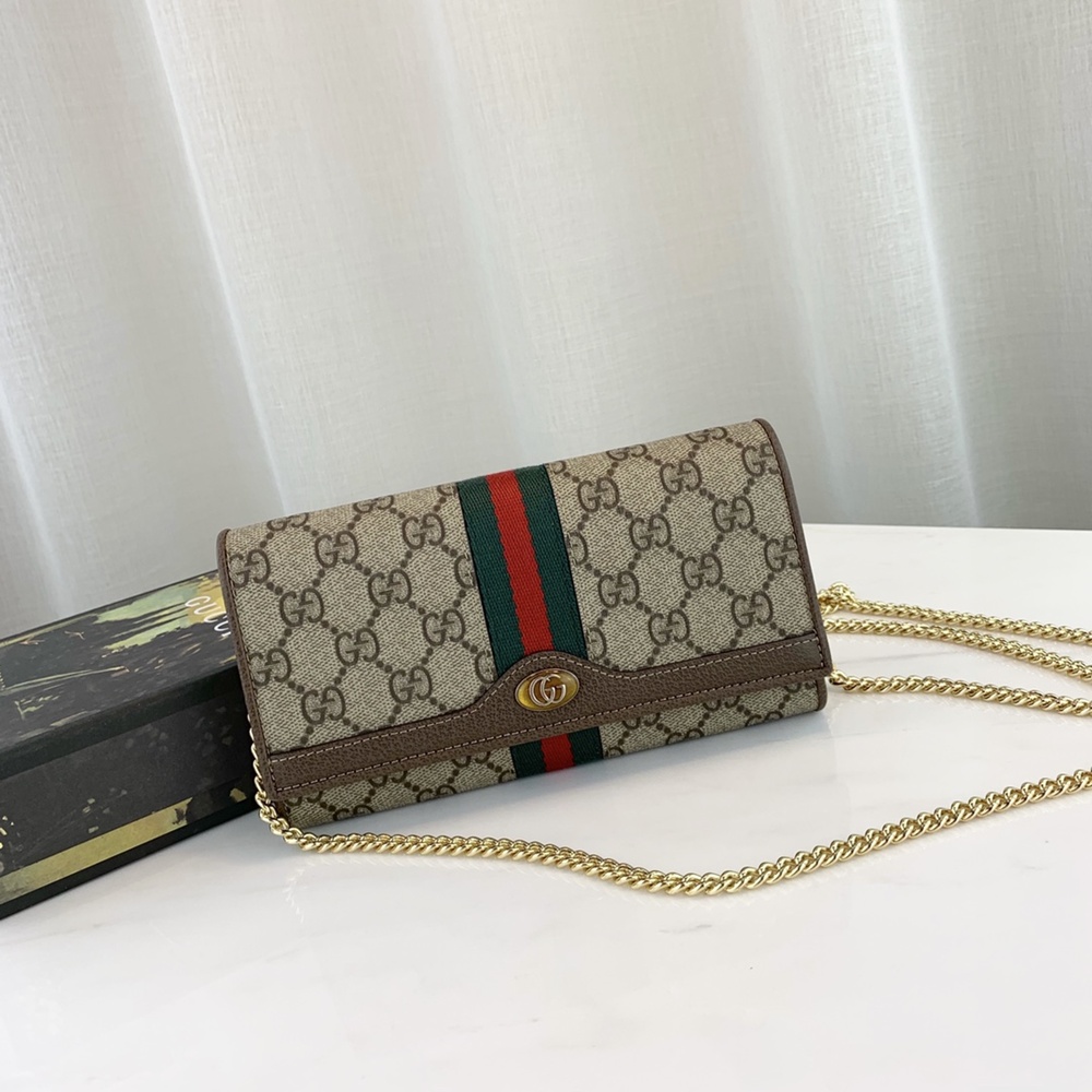 [GUCCI] 구찌 546592 오피디아 GG 체인 장지갑 겸 크로스백 가로 19cm x 세로 10cm x 폭 3