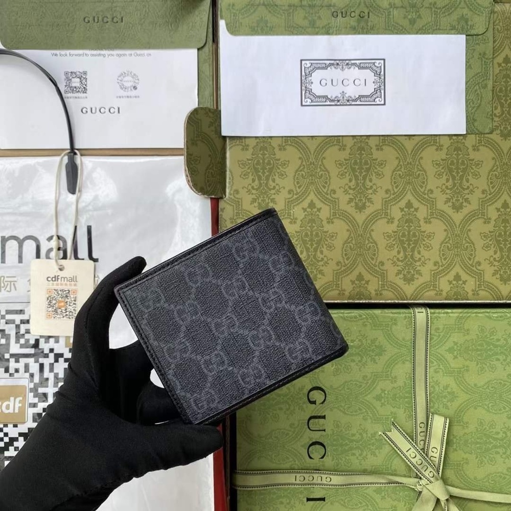 [GUCCI] 구찌 GG 수프림 인터로킹 플랩포켓 반지갑 - GUCCI Interlocking  Wallet 11 × 9 × 2cm