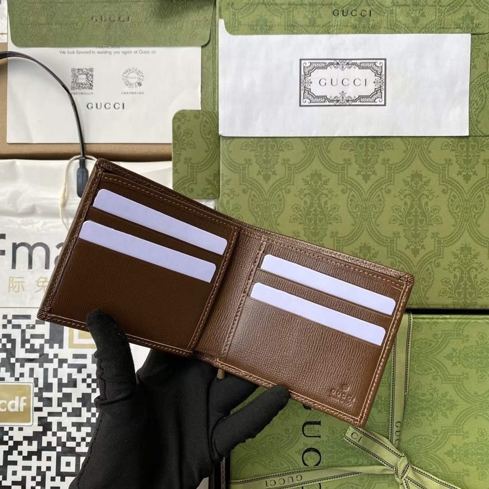 [GUCCI] 구찌 GG 수프림 인터로킹 플랩포켓 반지갑 - GUCCI Interlocking  Wallet 11 × 9 × 2cm