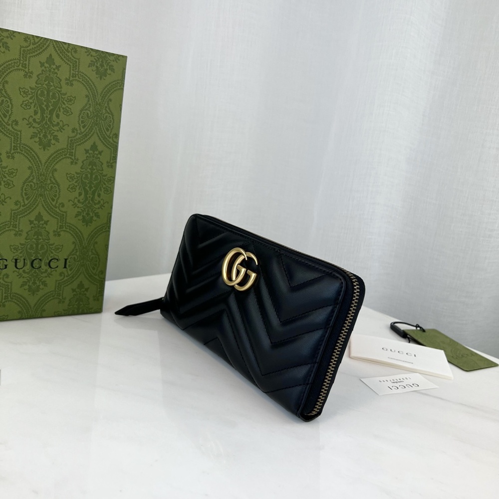 [GUCCI] 구찌 GUCCI GG 마몽 지퍼 장지갑 443123 19cm 세로 10cm