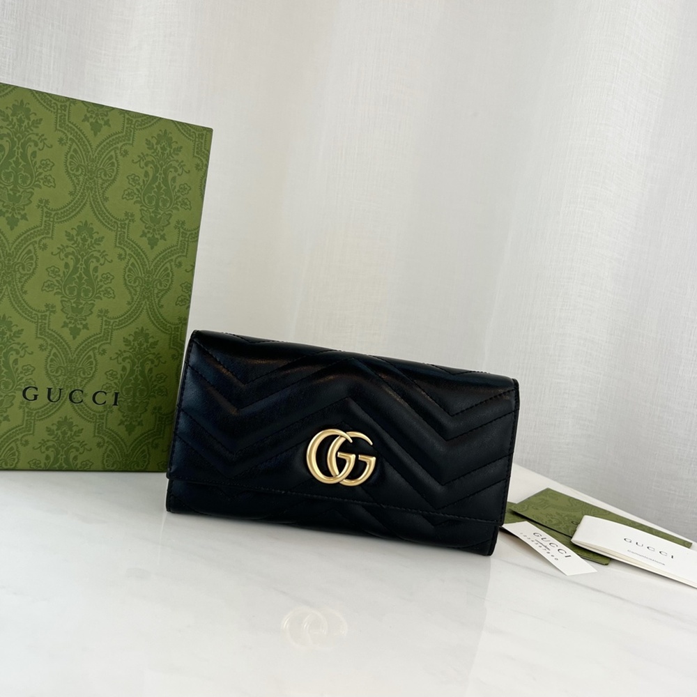 [GUCCI] 구찌 GUCCI GG 마몽 지퍼 장지갑 443123 19cm 세로 10cm