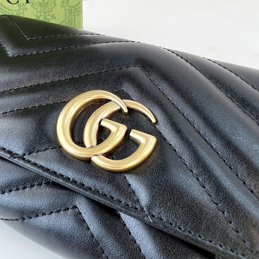 [GUCCI] 구찌 GUCCI GG 마몽 지퍼 장지갑 443123 19cm 세로 10cm
