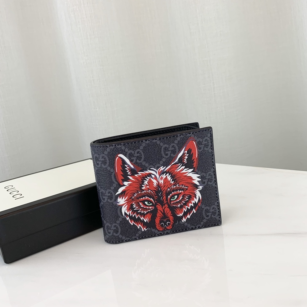 [GUCCI] 구찌 수프림 GG 로고 캔버스 반지갑 451268 가로 11cm X 세로 9cm