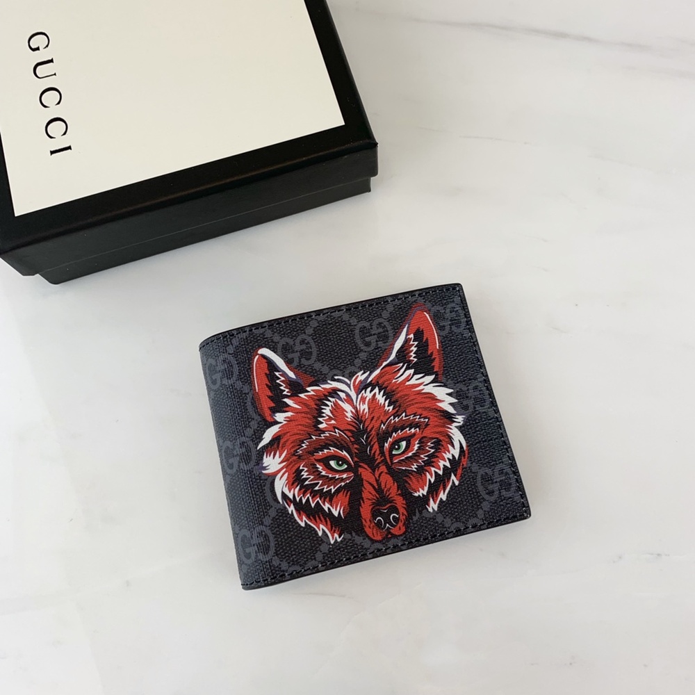 [GUCCI] 구찌 수프림 GG 로고 캔버스 반지갑 451268 가로 11cm X 세로 9cm