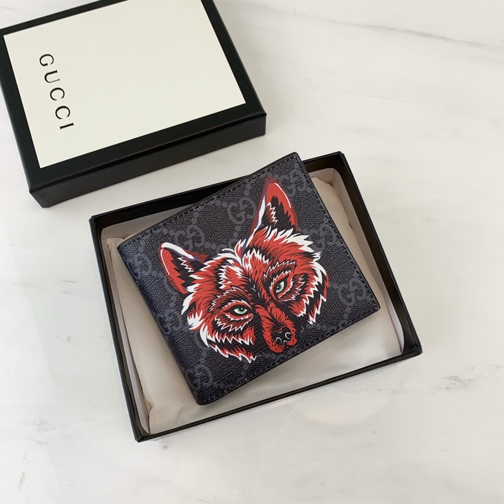 [GUCCI] 구찌 수프림 GG 로고 캔버스 반지갑 451268 가로 11cm X 세로 9cm