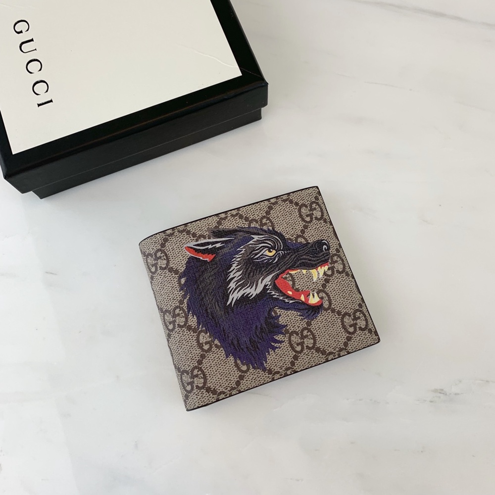 [GUCCI] 구찌 수프림 GG 로고 캔버스 반지갑 451268 가로 11cm X 세로 9cm