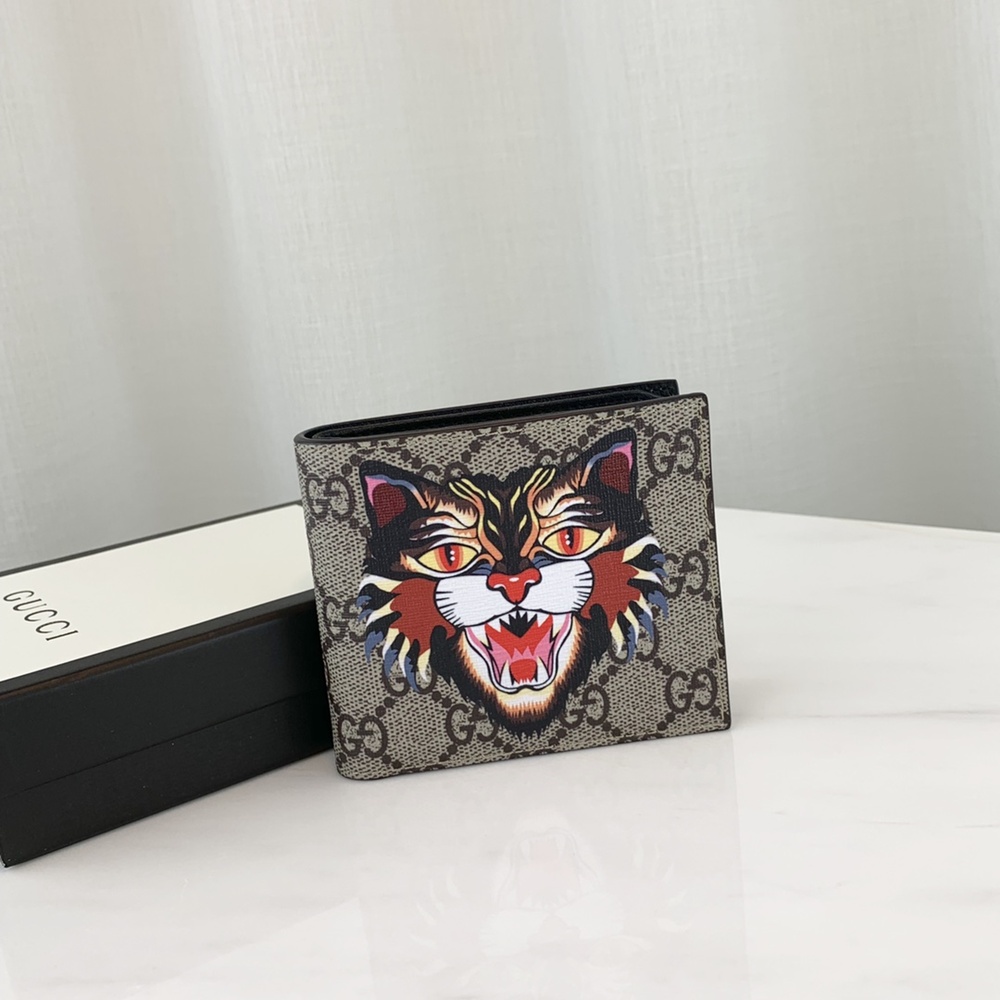 [GUCCI] 구찌 수프림 GG 로고 캔버스 반지갑 451268 가로 11cm X 세로 9cm