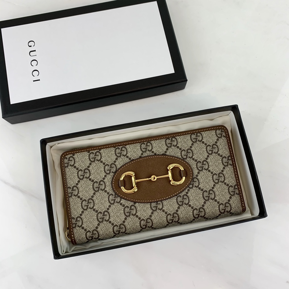 [GUCCI] 구찌 홀스빗 1955 지퍼 지갑 621889 가로 19cm X 세로 10.5cm X 폭 2cm