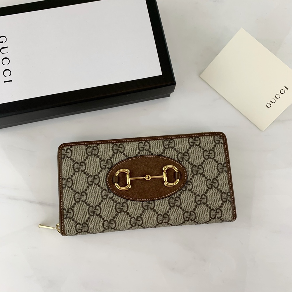 [GUCCI] 구찌 홀스빗 1955 지퍼 지갑 621889 가로 19cm X 세로 10.5cm X 폭 2cm