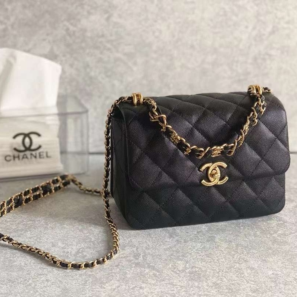 [CHANEL] CHANEL SHOULDER BAG WOC CAVIAR - 샤넬 여성용 캐비어 플랩 숄더백 20 x 3 x 9.5 cm